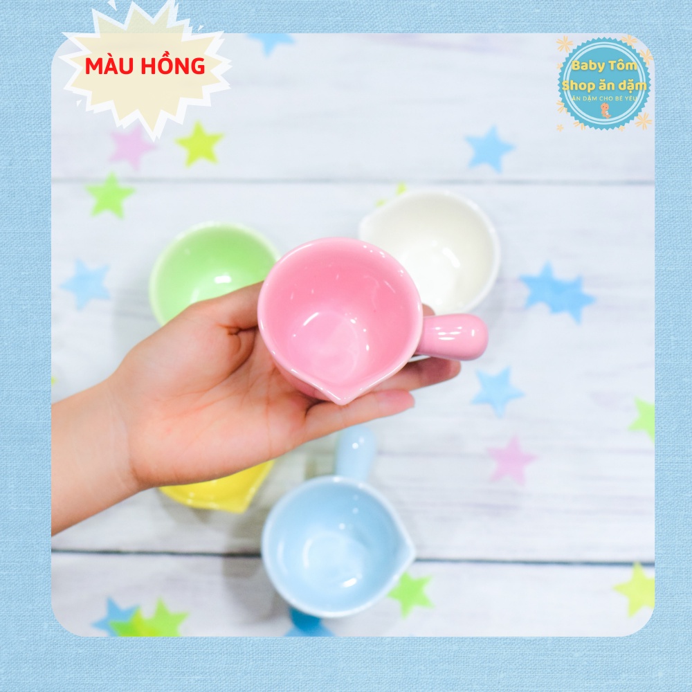Bát ăn dặm gốm sứ hình gáo béo,dung tích 70ml NPP Baby Tôm