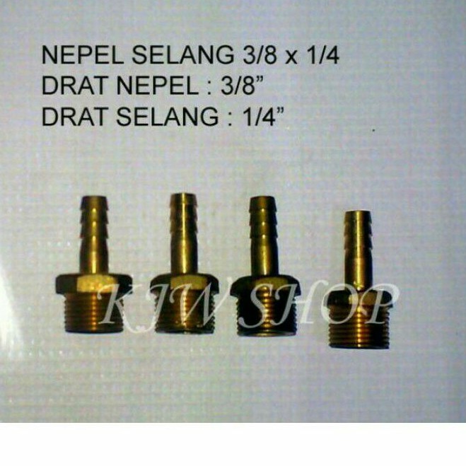 Ống Đồng 3 / 8 "x 1 / 4" 3 / 8x1 / 4 Inch Nepel 3 / 8x1 / 4 Inch