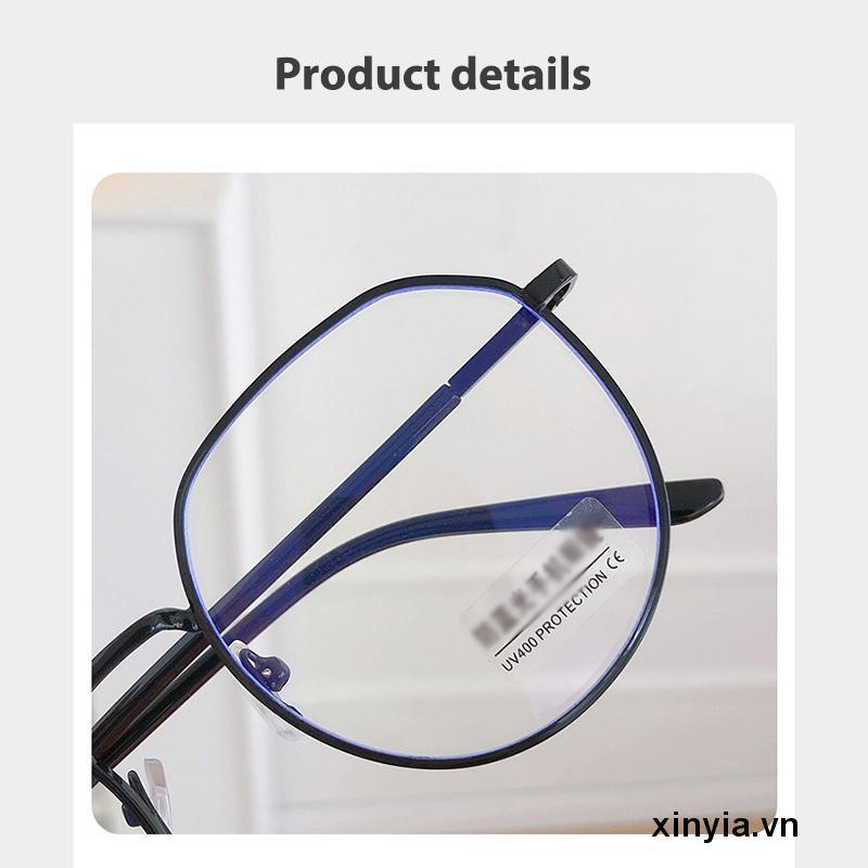 Mắt Kính Gọng Kim Loại Chống Ánh Sáng Xanh Phong Cách Retro Thời Trang Unisex