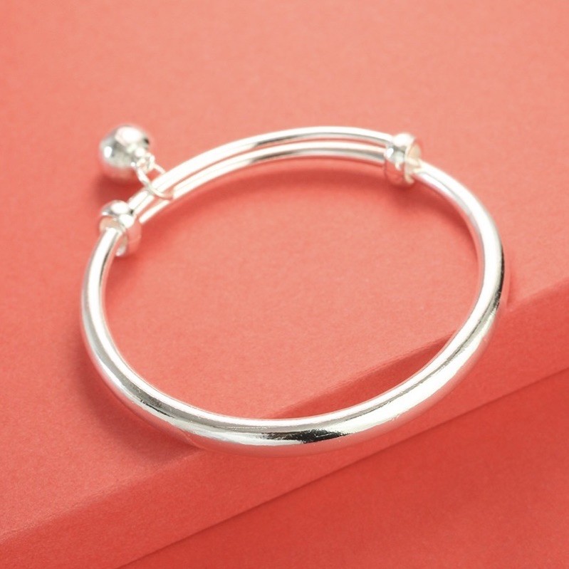 Vòng tay Khắc tên cho bé bạc ta có gắn chuông - Lắc tay cho bé khắc tên gắn chuông - Vàng Bạc Khải Khải