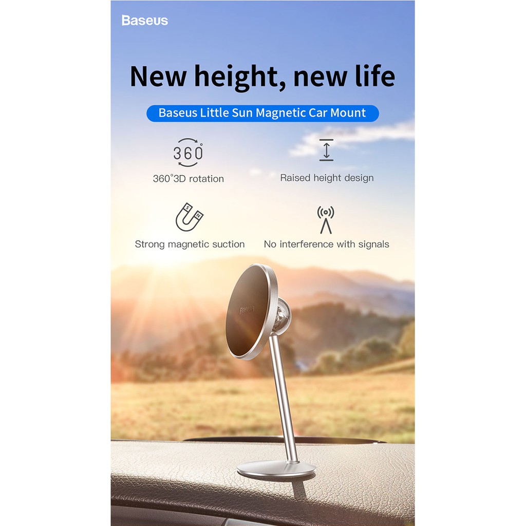 Giá đỡ điện thoại nam châm 360 Baseus độ siêu dài đời mới nhất gắn xe hơi | BigBuy360 - bigbuy360.vn