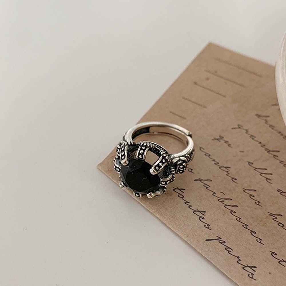 VANES1 Nhẫn Hở Hình Giọt Nước Phong Cách Punk Cổ Điển Cho Nữ