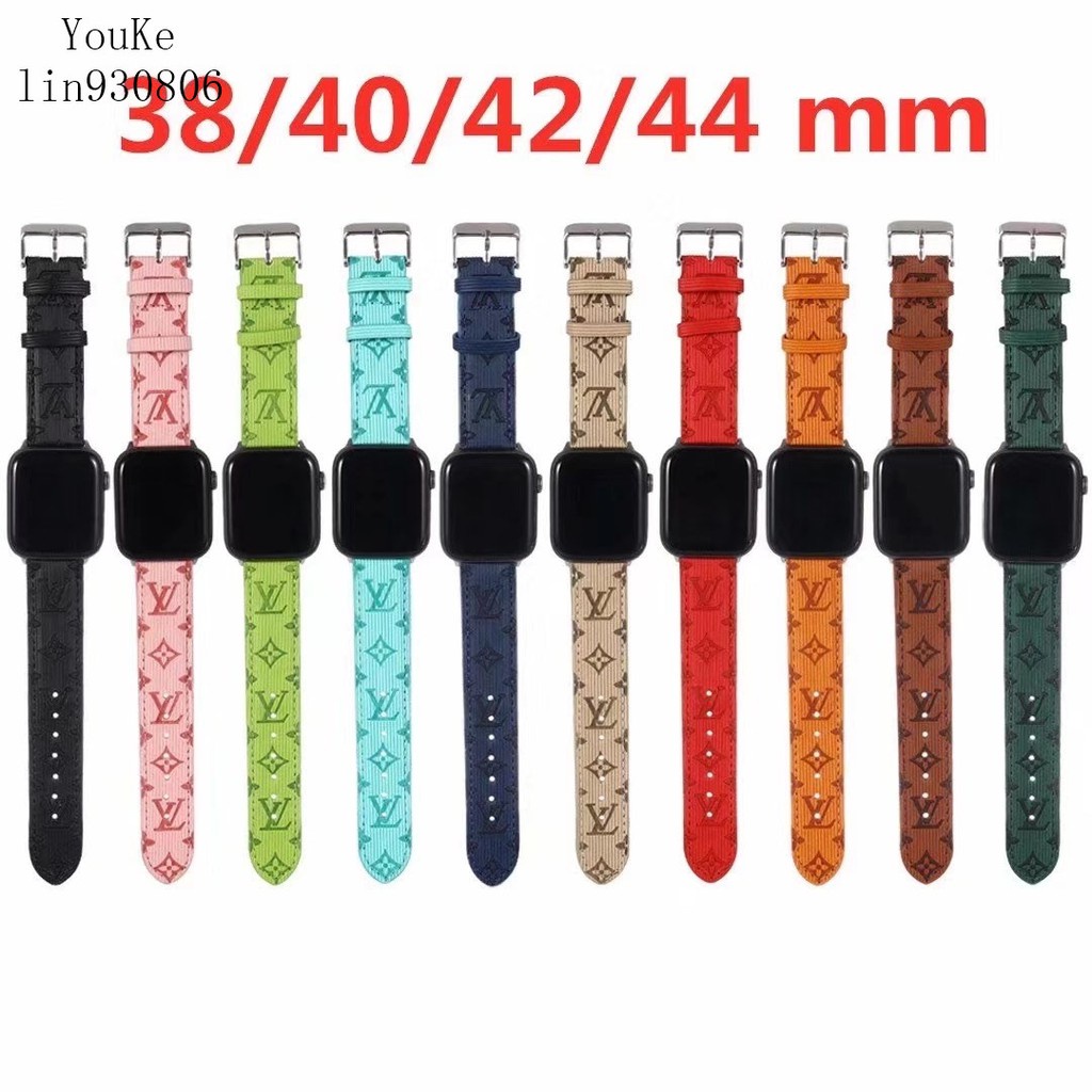 ◆◆Dây đeo đồng hồ bằng da in họa tiết LV độc đáo cho đồng hồ thông minh Apple Watch 1