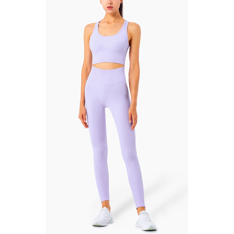 Set đồ tập yoga HOPPE FUMENG TZ060 chất vải lycra không đường may thời trang cao cấp cho nữ