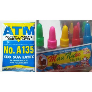 Combo 1kg keo sữa và 5 màu nước thực phẩm (Nguyên liệu làm Slime an toàn)