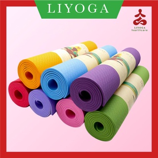 THẢM TẬP YOGA TẬP GYM CAO CẤP CHỐNG TRƠN TRƯỢT LIYOGA 6MM 2 LỚP TPE
