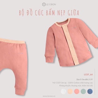 [Lecoon] Bộ  cổ nẹp cúc giữa cho bé
