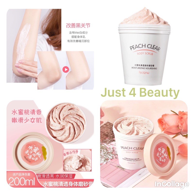 Tẩy Da Chết Body Đào Heyxi Peach Clear 200ml