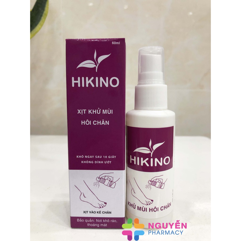 Xịt khử mùi hôi chân thảo dược Hikino - Khô nhanh sau 10s, không dính ướt, an toàn