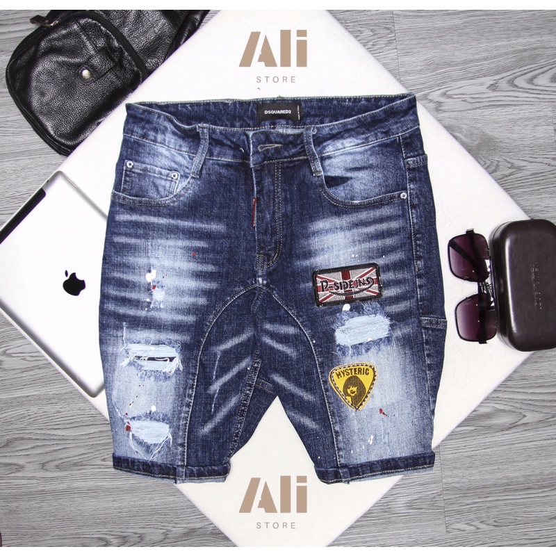 Quần short DQ nam quần short jean nam  Chất Bò Cao Cấp Chất Vải Jean Coton Co Dãn Hàng FRom Chuẩn cực đẹp