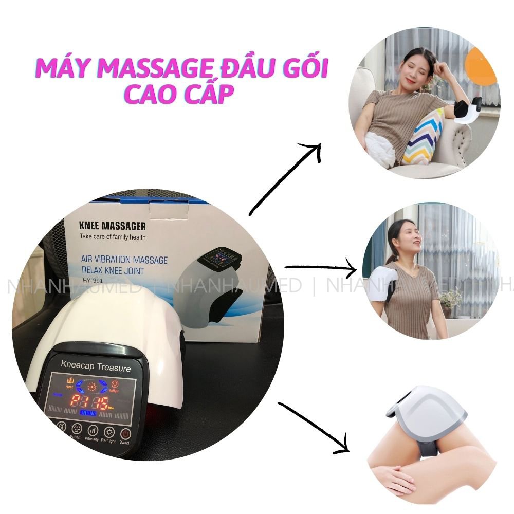 Máy Massage Đầu Gối, Máy Massage Trị Liệu Kết Hợp Ánh Sáng Hồng Ngoại, Rung Và Áp Suất Khí - Hàng Chuẩn - Giá Tốt