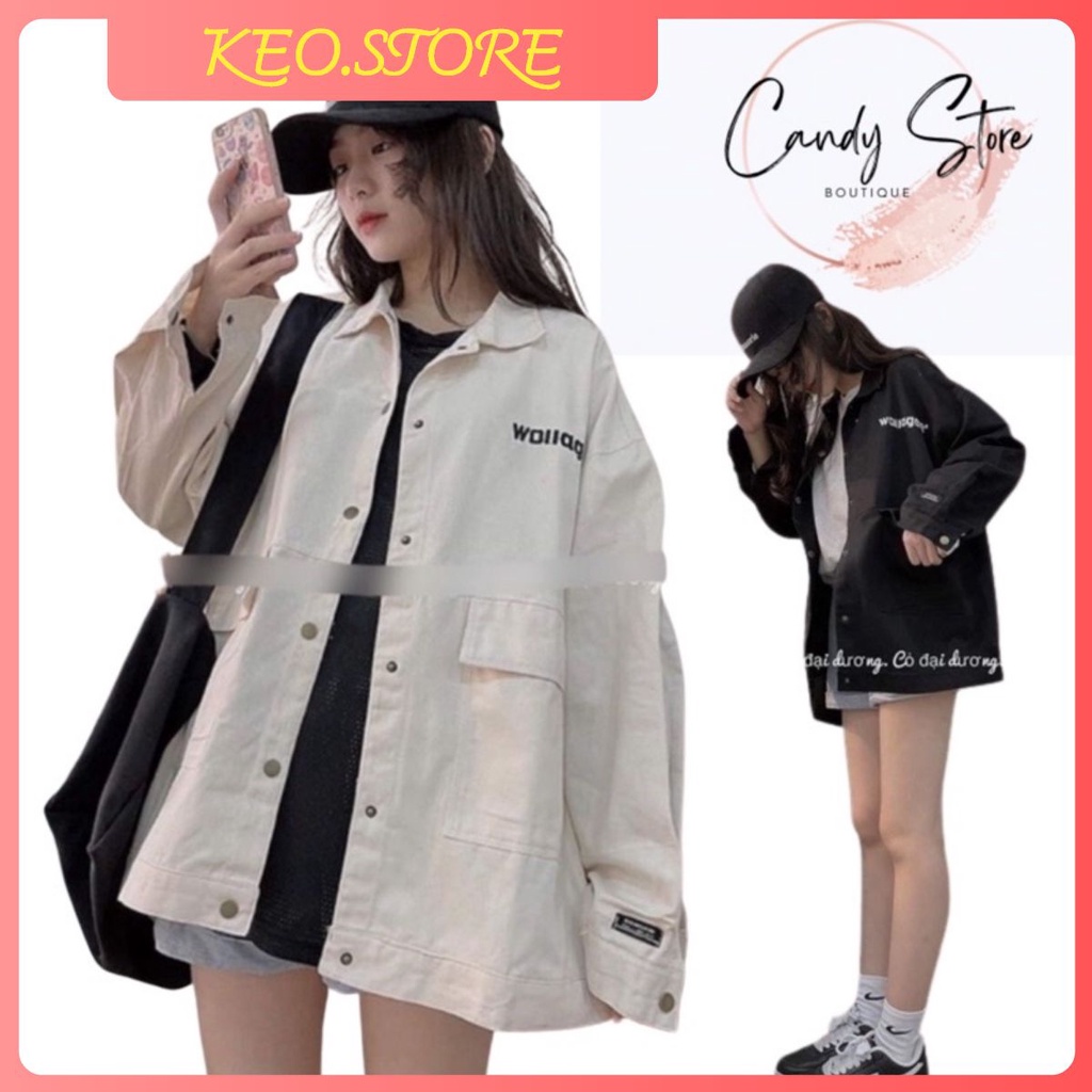 Áo khoác khaki, form rộng unisex thời trang cá tính cho các bạn nữ