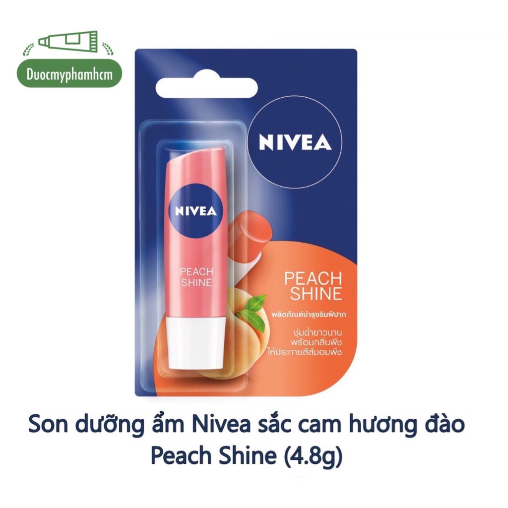 Son dưỡng ẩm Nivea sắc cam hương đào Peach Shine (4.8g)