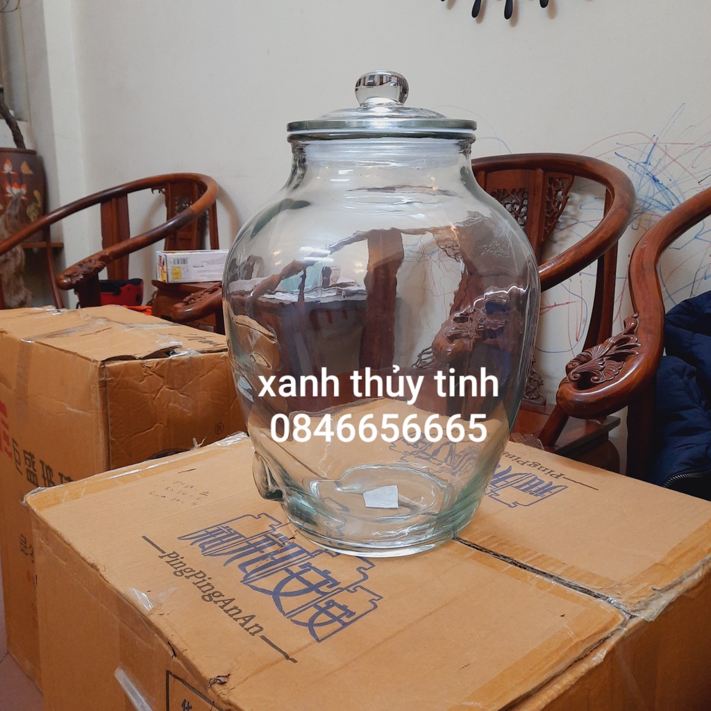 Bình thủy tinh dáng chum 217G - dung tích 10 lít