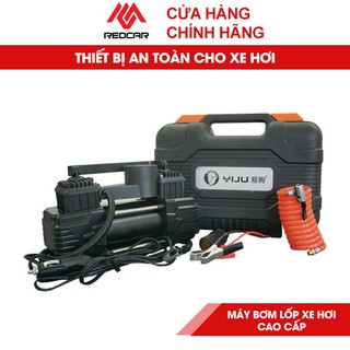 Bộ Máy Bơm Lốp Ô Tô 2 Xi Lanh Mã Lực Lớn, Bơm Nhanh Với Điện Áp 12V, Bảo Hành 12 Tháng