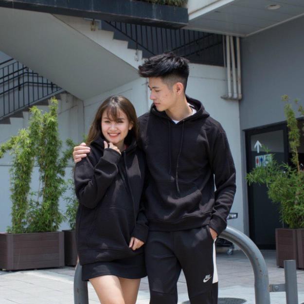 Áo Hoodie đôi nam nữ unisex form rộng trơn trắng đen có mũ đẹp chất nỉ phong cách trẻ trung Hàn Quốc | BigBuy360 - bigbuy360.vn