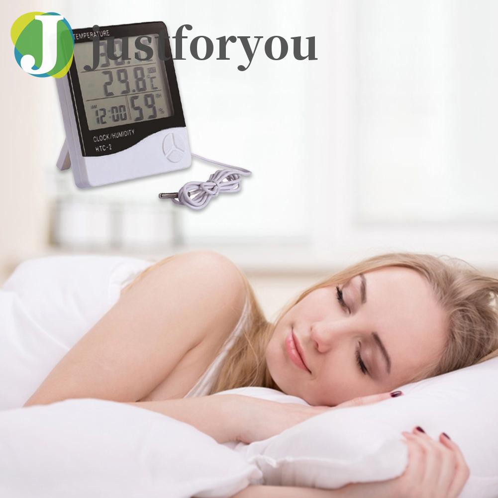 Justforyou Electronic Digital Clock Temperature Humidity Meter Thermometer Hygrometer