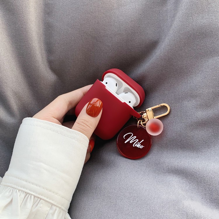 Vỏ Bảo Vệ Hộp Sạc Tai Nghe airpods 2 Apple bluetooth Không Dây Chất Liệu Silicon Mềm Họa Tiết Bảng Tên Sáng Tạo DIY