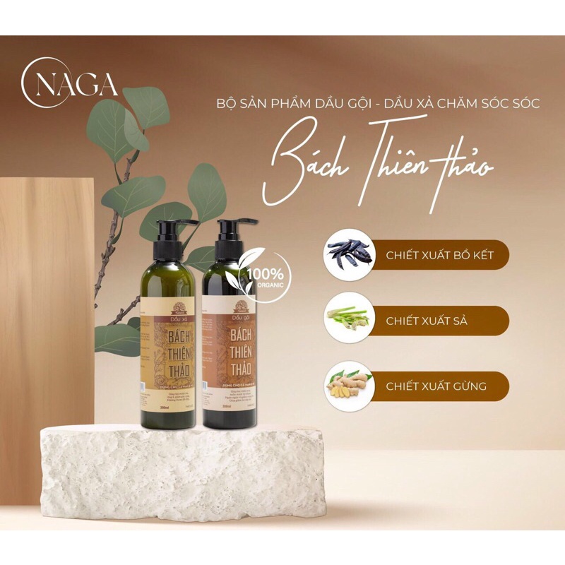 BỘ DẦU GỘI - DẦU XẢ BÁCH THIÊN THẢO 300ML Giúp Cải thiện tình trạng rụng tóc hieu quả.