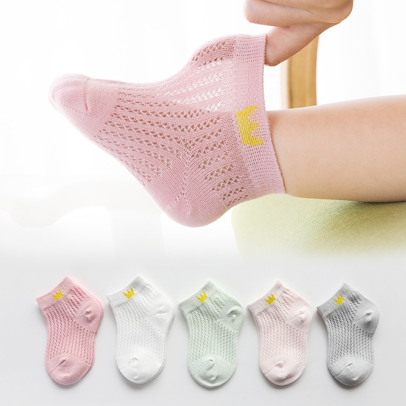 Tất lưới cho bé thoáng khí, chất cotton thun co giãn, mát và thoáng cho bé trai bé gái TA456
