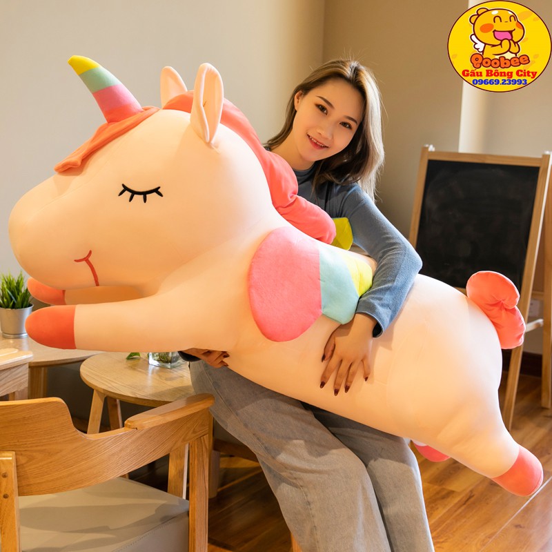 Gấu Bông Unicorn Khổng Lồ - Kì Lân Bông Siêu to 1m2 và 1m