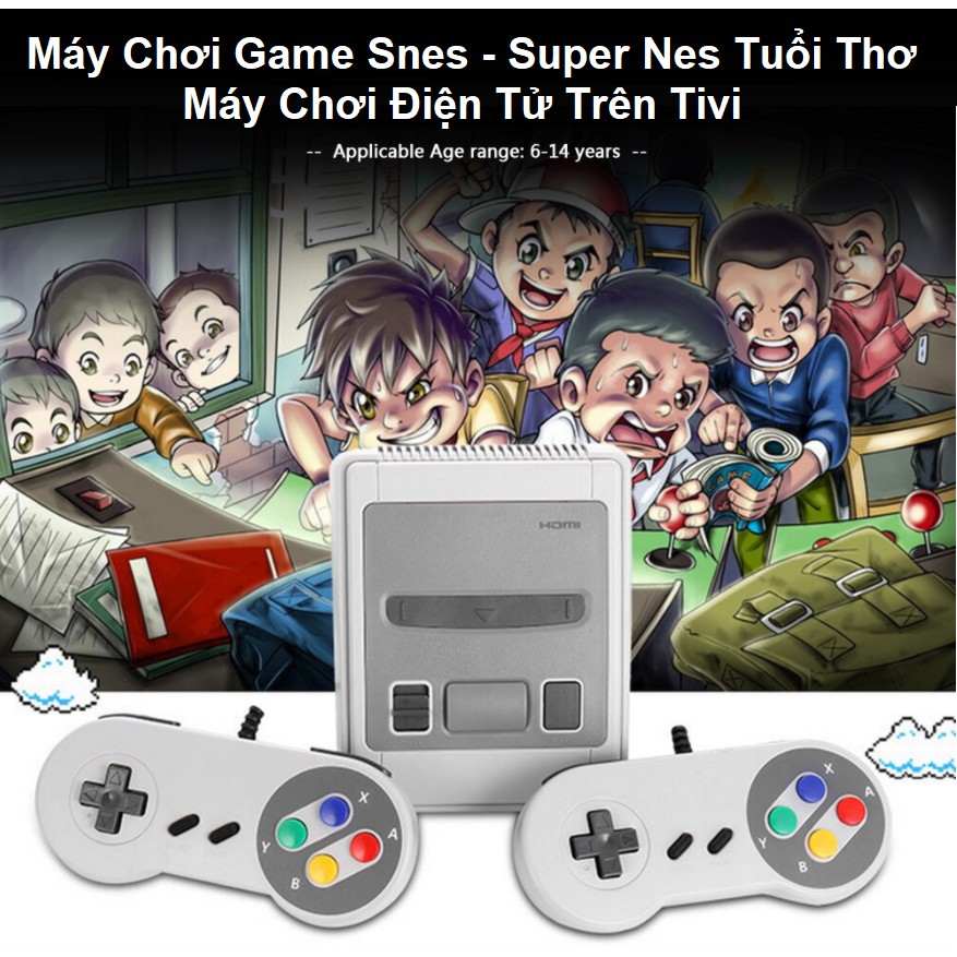 Máy Chơi Game 4 Nút HDMI SNES Super NES 620/621 - Máy Chơi Điện Tử 4 Nút Cắm Tivi - 2 Người Chơi - Bảo Hành 6 Tháng