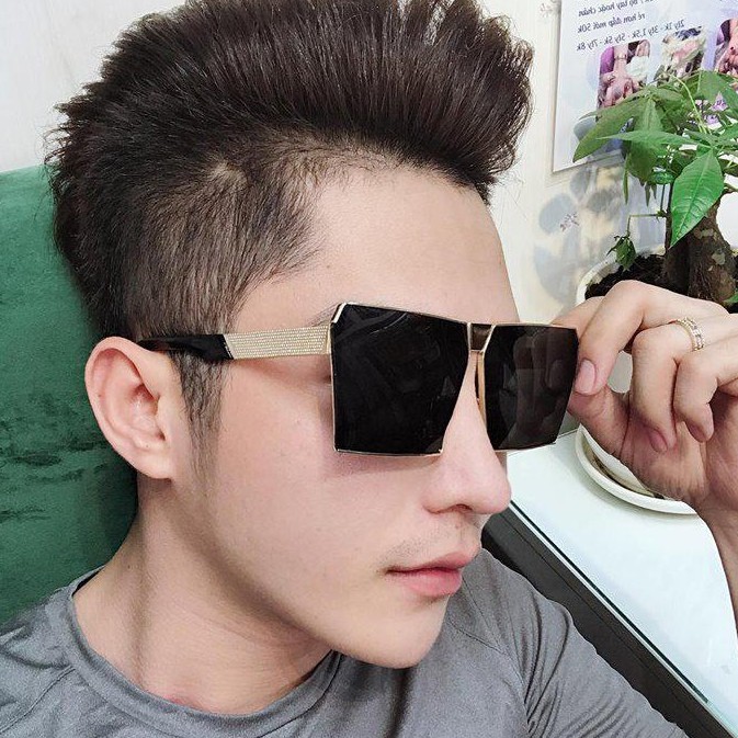 Kính mắt thời trang gọng kim loại cao cấp mắt hình vuông sang chảnh
