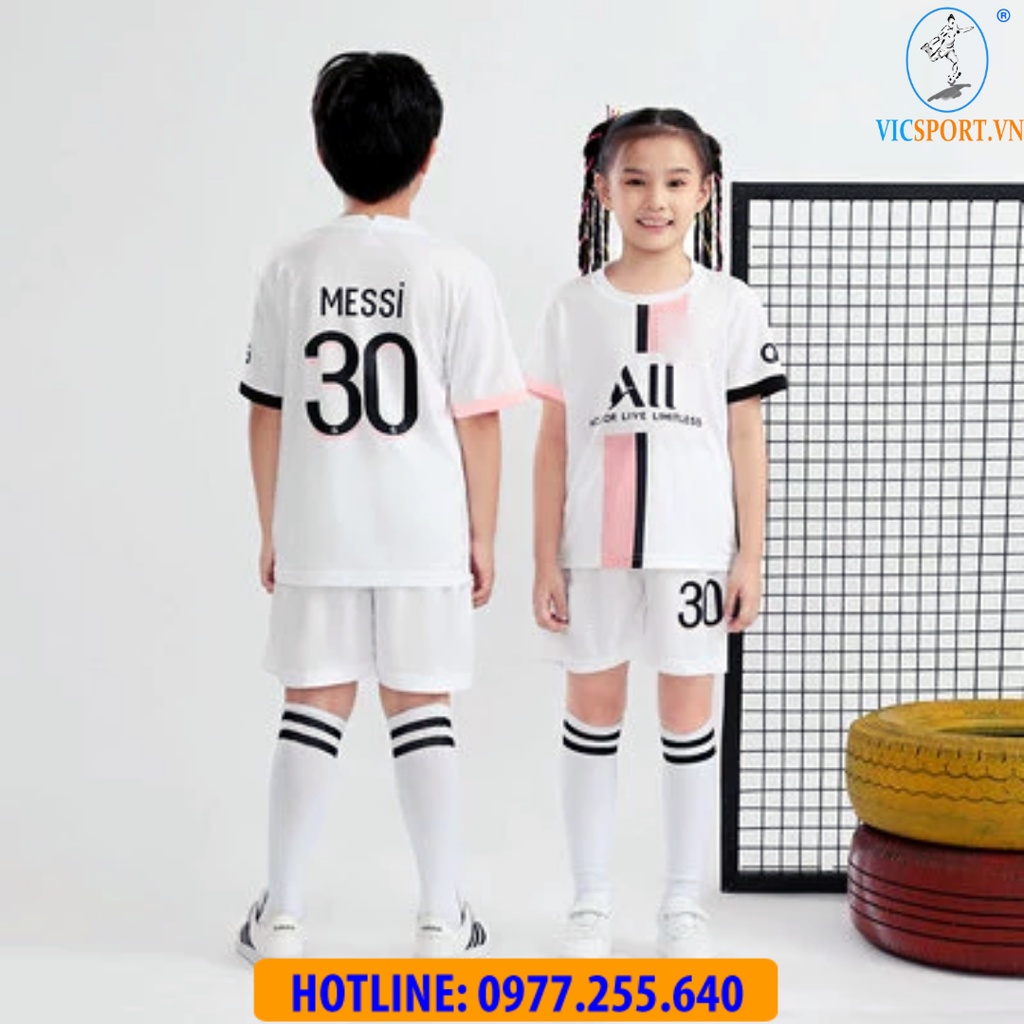 Áo Bóng  Đá, Áo Đá Banh Trẻ Em  CLB PSG Vải Thun Lạnh Thoáng Mát Cho Bé - Vicsport