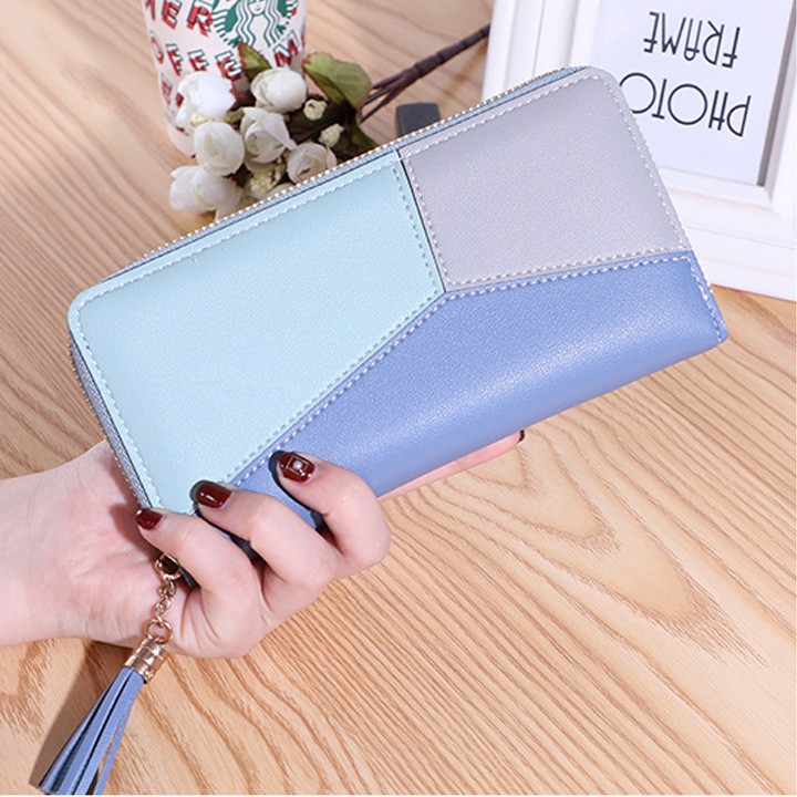 Ví nữ cầm tay bảng dài tương phản cá tính D2 Shalla