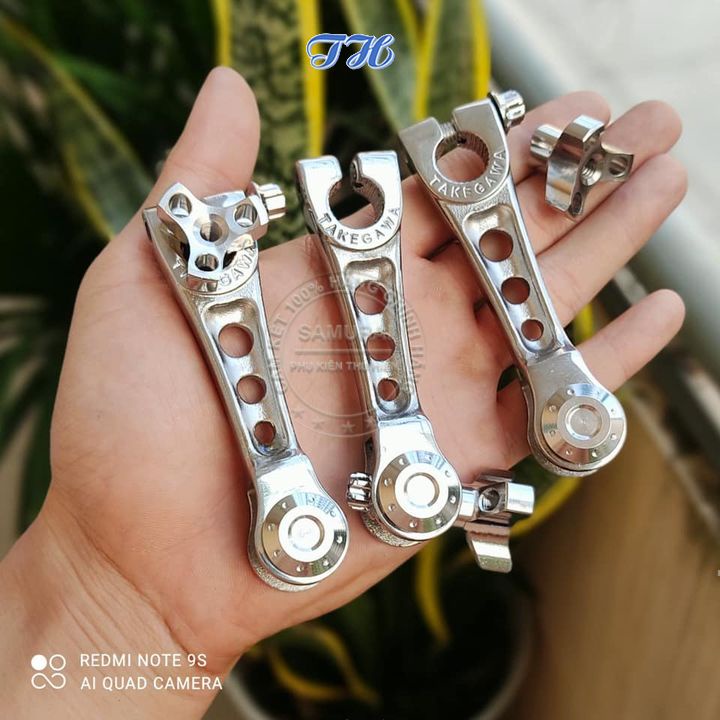 Càng thắng inox 304 Salaya Tekegawa gắn xe thắng đùm, càng thắng trước -sau CNC nguyên khối sắc sảo sáng bóng