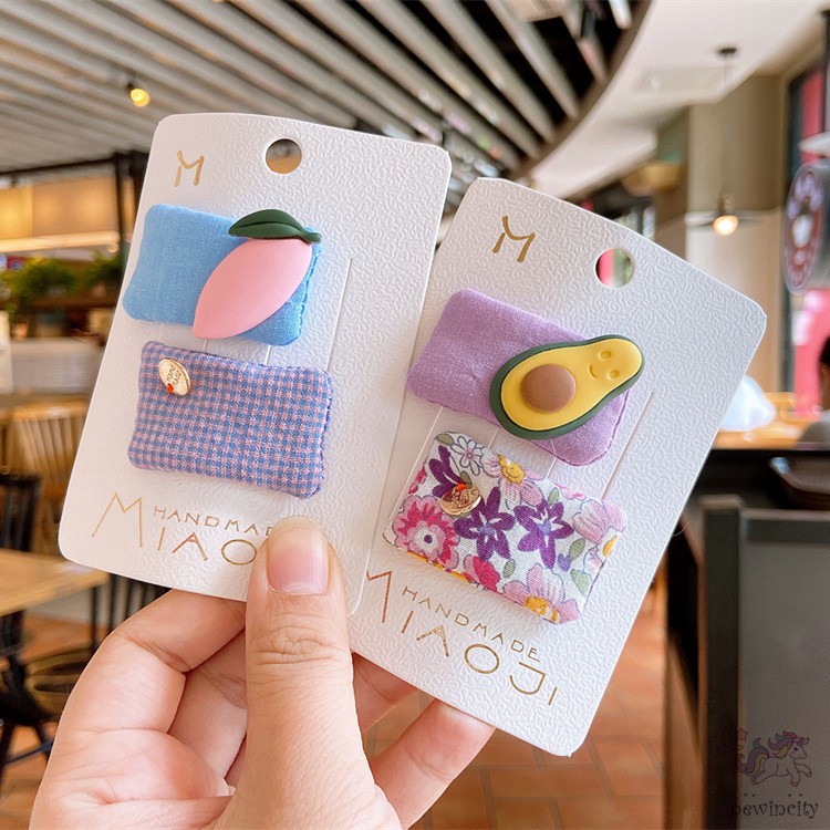 Set Kẹp Tóc Thiết Kế Hình Trái Cây Dễ Thương Dành Cho Nữ