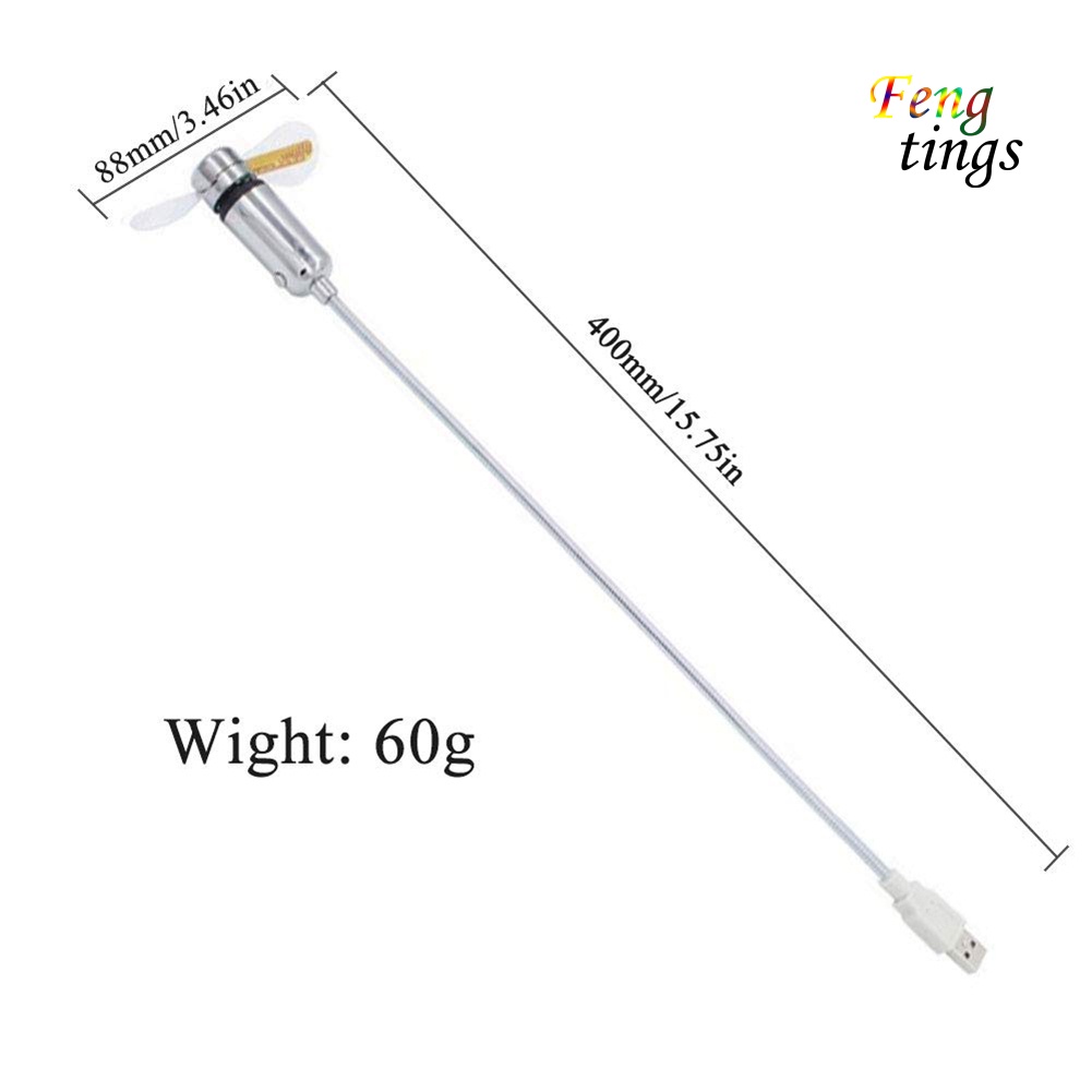 Quạt Làm Mát Mini USB Có Đèn LED Hiển Thị Nhiệt Độ Tiện Dụng