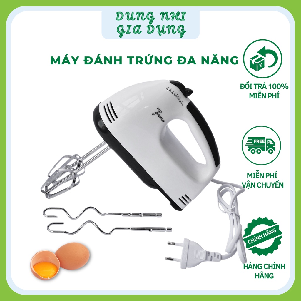 Máy Đánh Trứng Cầm Tay Máy Trộn Bột  Đánh Bọt Đánh Sữa Cầm Tay 7 Tốc Độ Đa Năng Chính Hãng BH 12 Tháng