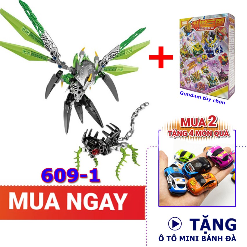 SD Gundam Tam Quốc New4all tùy chọn và đồ chơi lắp ráp Bionicle 609-1 tặng kèm quà tặng ngẫu nhiên