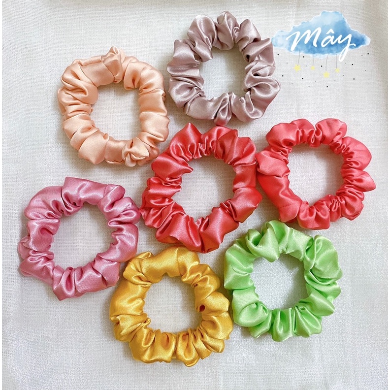 Dây cột tóc, buộc tóc Scrunchies mini trơn, được chọn màu