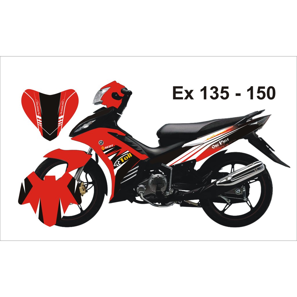 Tem Trùm Exciter 135 Đỏ Đen Viền Đỏ-150