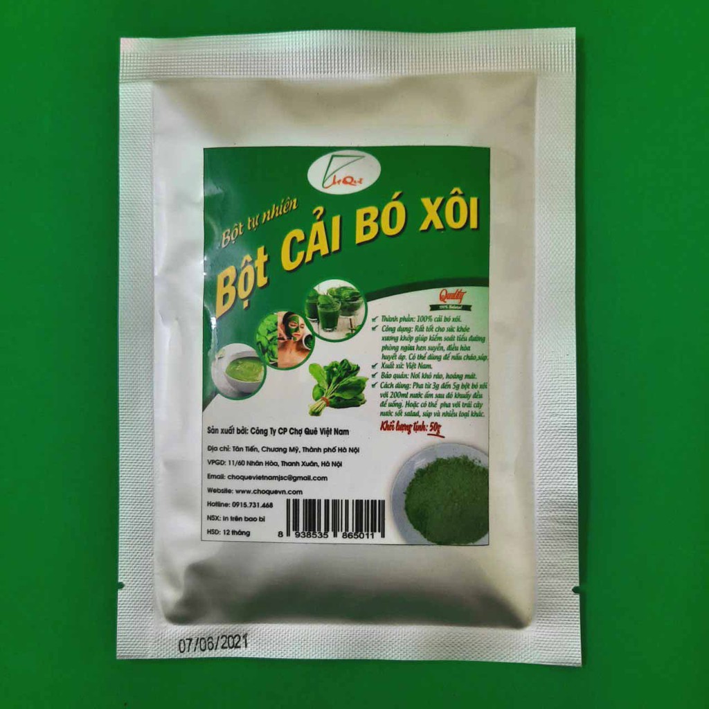 BỘT CẢI BÓ XÔI NGUYÊN CHẤT SẤY LẠNH 50G