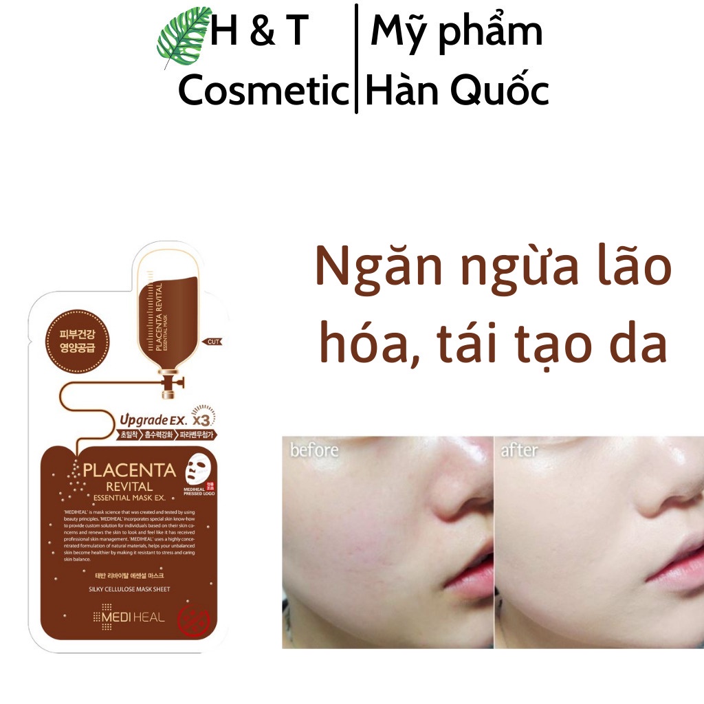 Mặt nạ giấy Mediheal dưỡng trắng sáng da Hàn Quốc mask giảm mụn cấp ẩm nâng cơ chống lão hóa mờ nếp nhăn