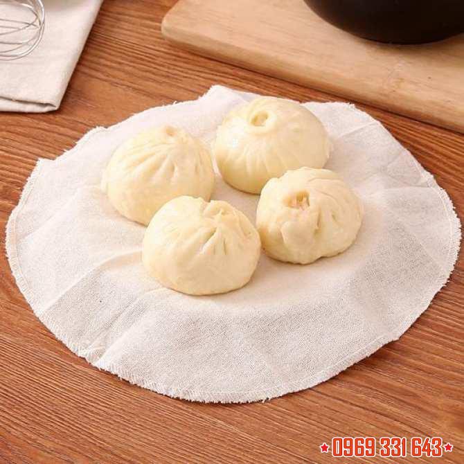 Khăn vải hấp bánh bao, màn thầu, sủi cảo (Lót và phủ bánh)