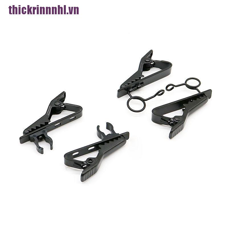 [rinhl]3pcs Metal Microphone Lapel Tie Clip for Lapel Jack Lavalier Mic Mini Audio Mic