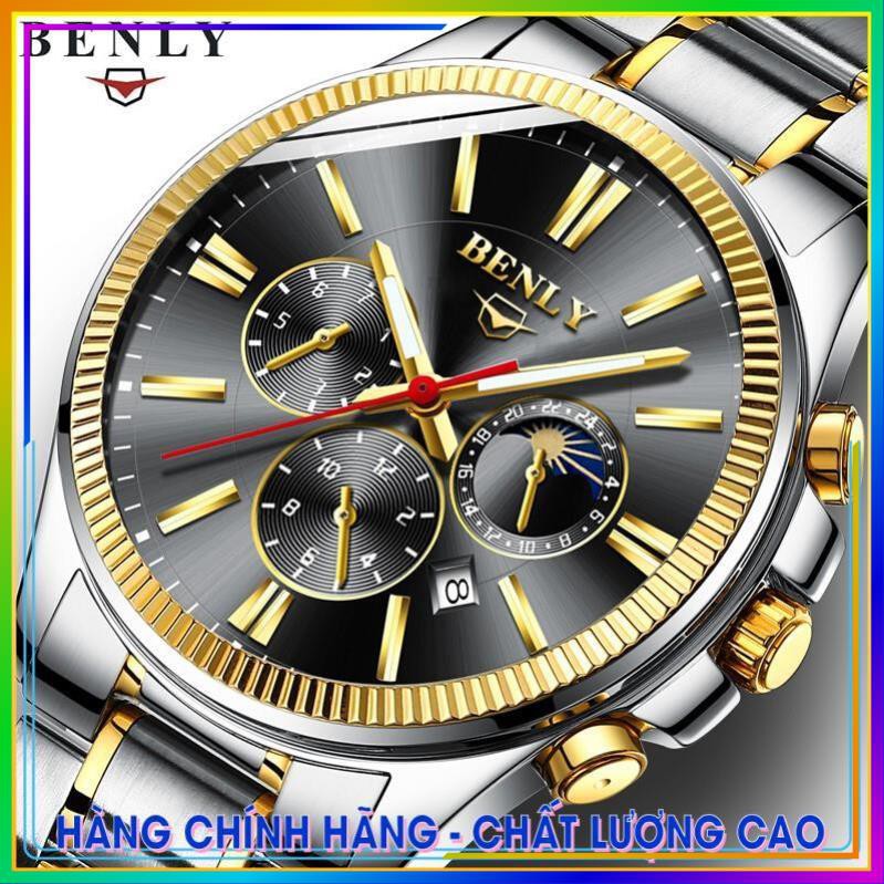 [HÀNG CAO CẤP] Đồng hồ Nam BENLY 9909 Anh Quốc - Lịch mặt Trăng Đẳng cấp