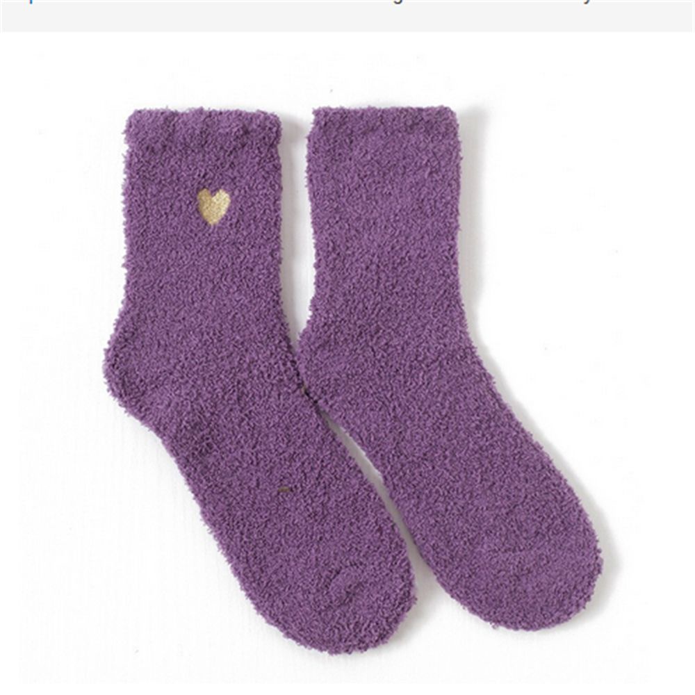 Vớ bông mềm mại giữ ấm mùa đông họa tiết trái tim xinh xắn cho nữ