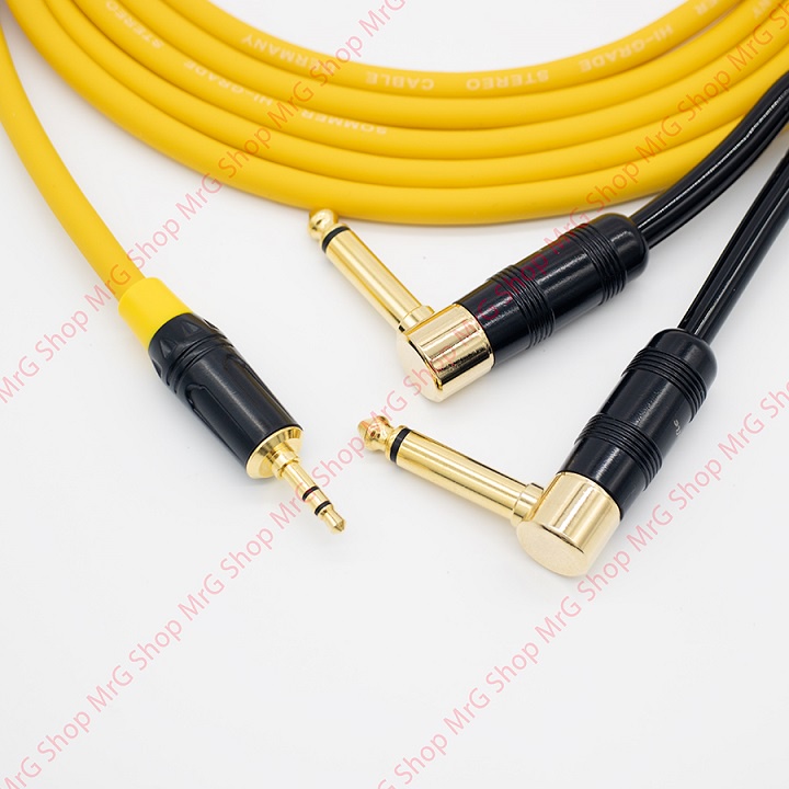 Dây 3 5mm Ra 2 Jack 6 Ly Góc Vuông, dài 10met 8met 6met - MrG