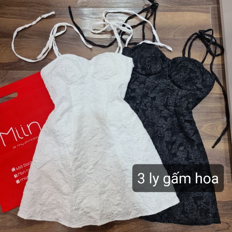 Váy 2 dây buộc vai cúp ngực gấm | BigBuy360 - bigbuy360.vn