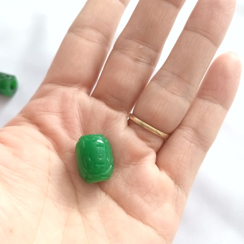 Lu thống đầu xuôi đuôi lọt chạm hoa văn may mắn bình an đá thanh tẩy thu hút năng lượng tích cực