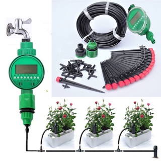 Bộ tưới cây nhỏ giọt cây cắm 8 tia kèm van hẹn giờ
