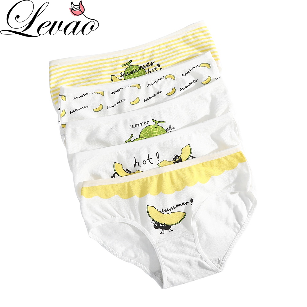 Quần lót Levao chất cotton họa tiết trái cây xinh xắn cho nữ
