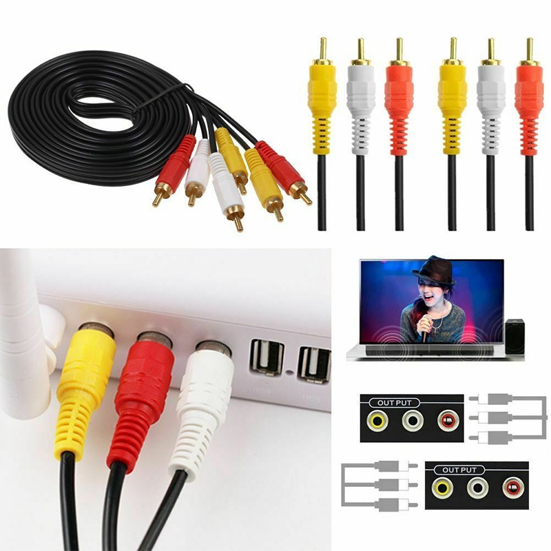 Dây Cáp Âm Thanh / Video AUX 1.5M 3M 5M 3RCA Sang 3RCA Chuyên Dụng Cho TV DVD TVPLUS
