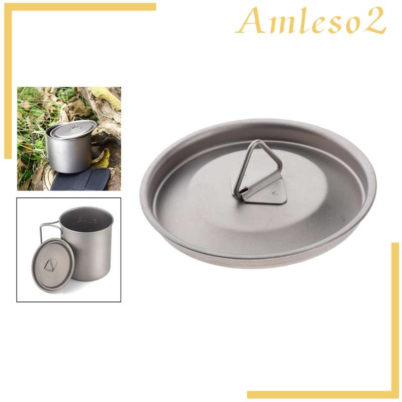 Portable Ultralight Titanium Alloy Mug Lid Water Cup Cover with Handle