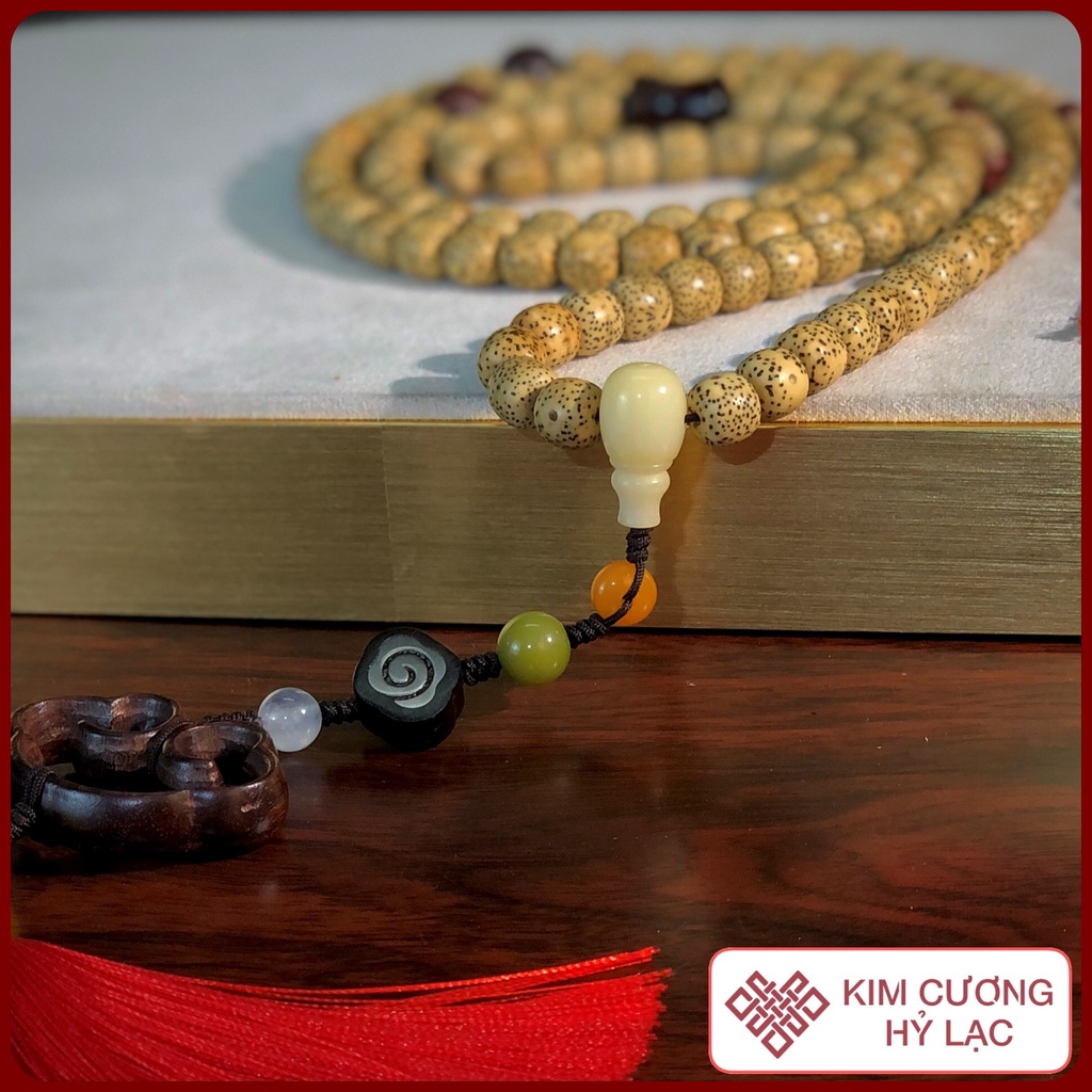 Chuỗi 108 Hạt Chuỗi Đeo Tay, Vòng Phong Thủy Bồ Đề Tinh Nguyệt [Kim Cương Hỷ Lạc] - 8 Ly